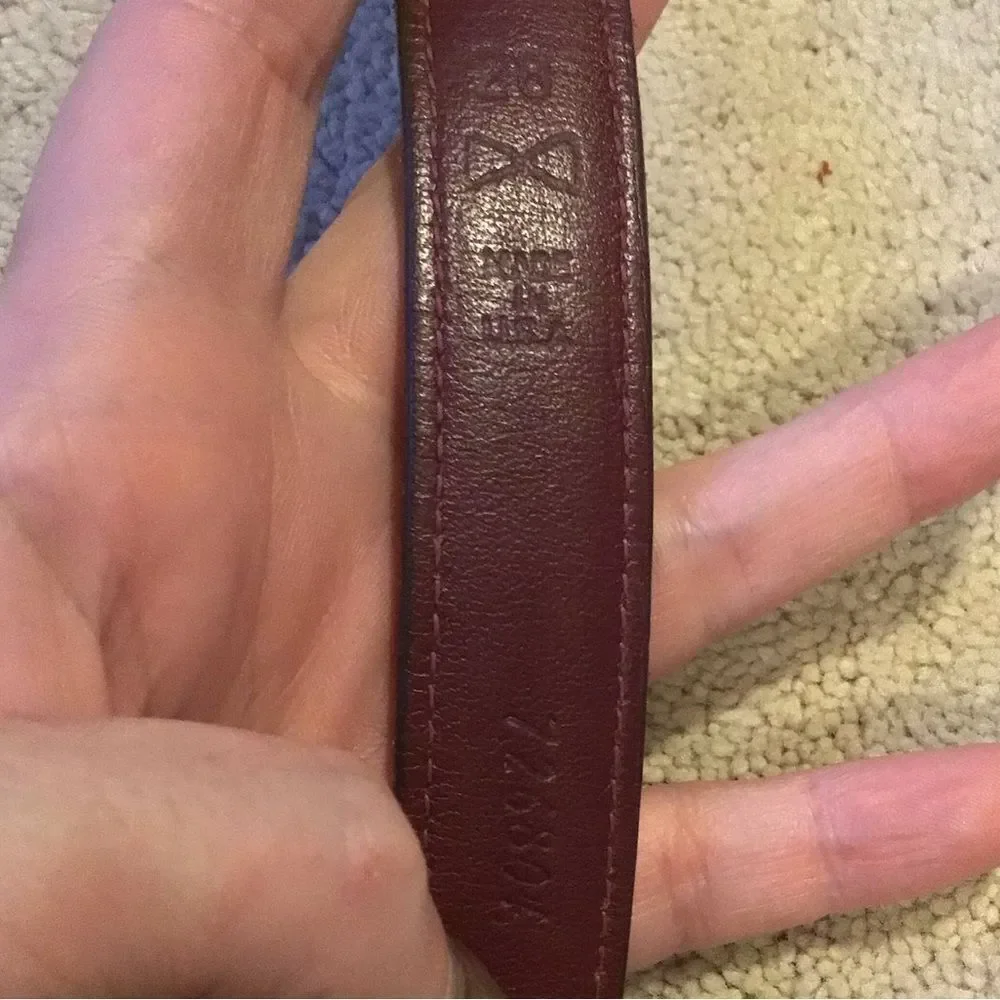 Trafalgar Vintage Brown leather Brass Bugle Buckle Belt Size 28 Small